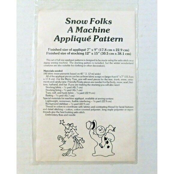Yours Truly Snow Folks Machine Appliqué Pattern Instructions Winter Holiday NEW - Picture 2 of 2